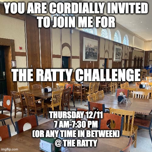 You are cordially invited to join me for The Ratty Challenge